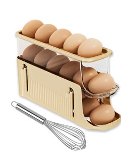 Excefore Egg Holder and Whisk Set, 1Pc 3-Tier Stackable Refrigerator Egg Dispenser, Space-Saving Design for Countertop, Ideal for Kitchen Organization  - Image 1