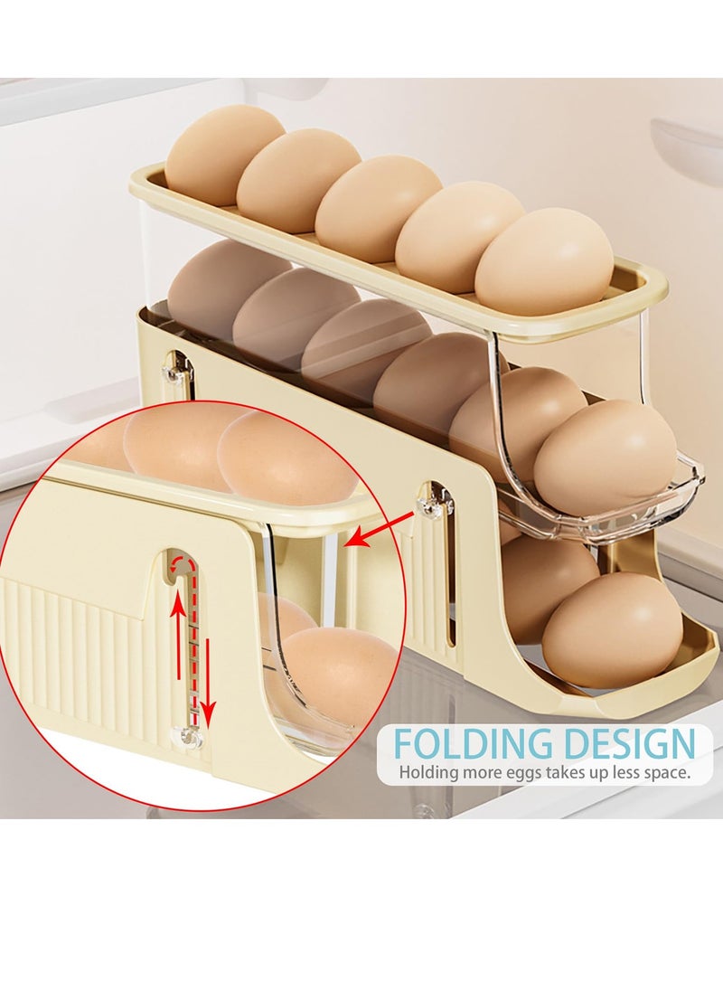Excefore - Egg Holder and Whisk Set, 1Pc 3-Tier Stackable Refrigerator Egg Dispenser, Space-Saving Design for Countertop, Ideal for Kitchen Organization - Image 1