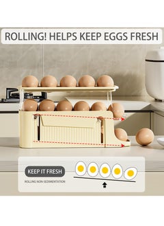 Excefore Egg Holder and Whisk Set, 1Pc 3-Tier Stackable Refrigerator Egg Dispenser, Space-Saving Design for Countertop, Ideal for Kitchen Organization  - Image 3