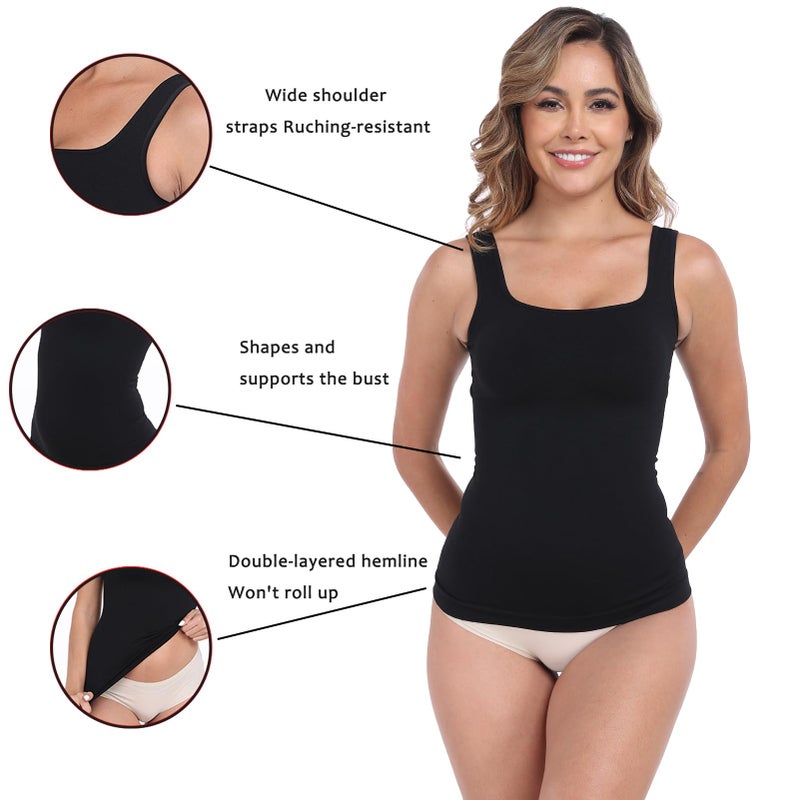 YIOIOIO Women Shapewear Tank Tops Tummy Control Compression Tops seamless Body Shaper Camisole - Image 4