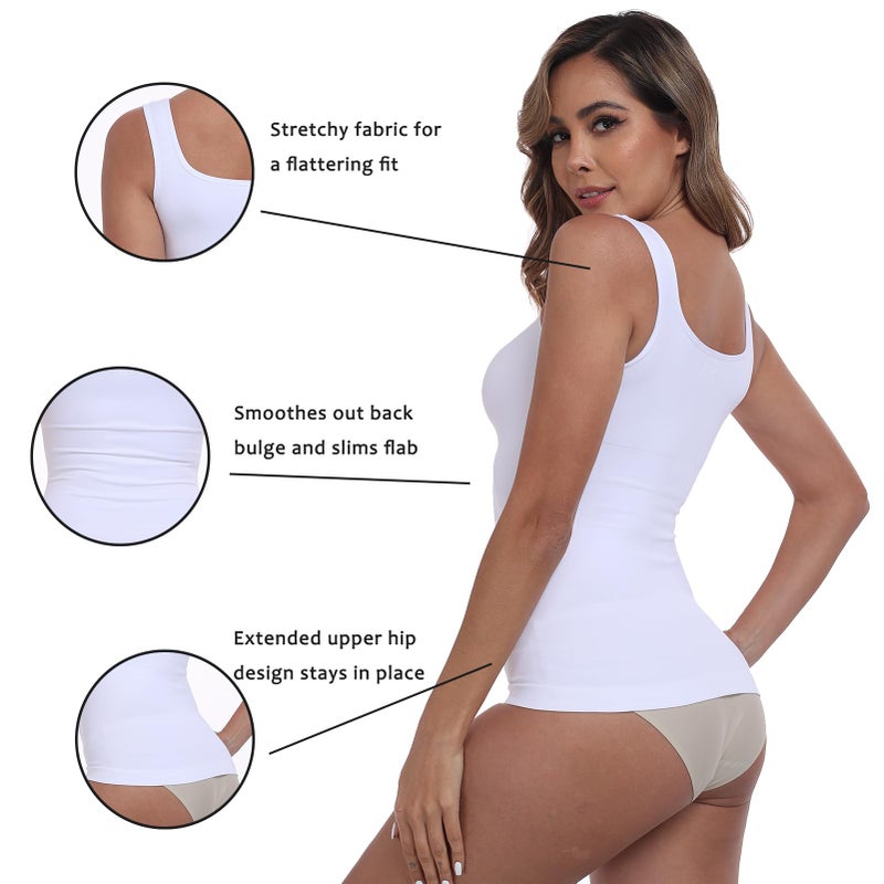 YIOIOIO Women Shapewear Tank Tops Tummy Control Compression Tops seamless Body Shaper Camisole - Image 3