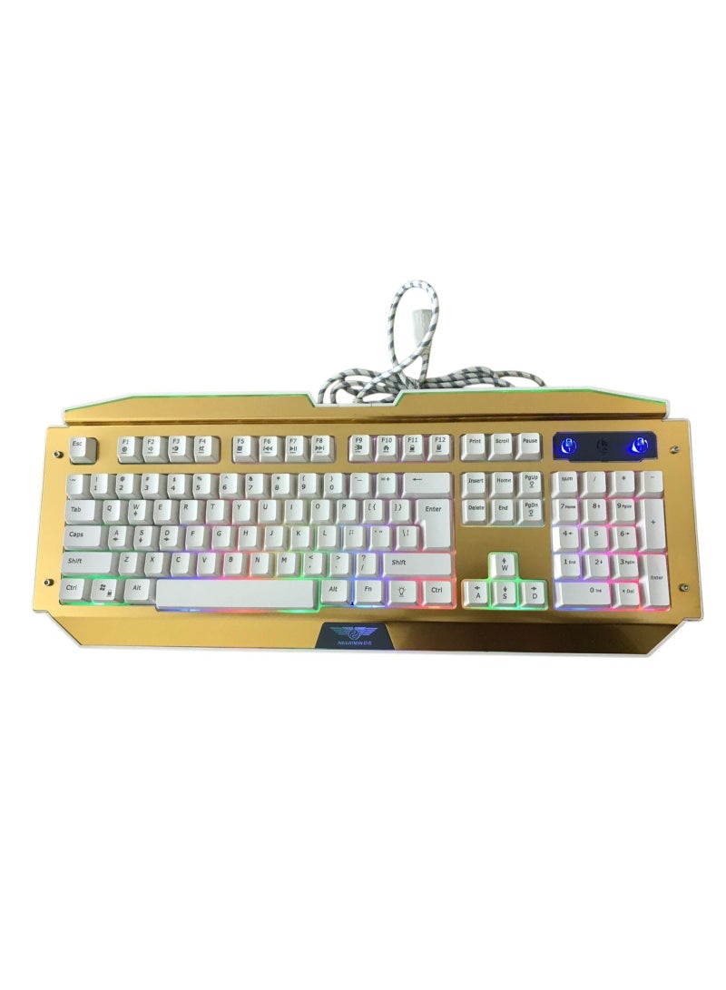 Metal USB Keyboard with RGB Backlight – English Layout - Image 2