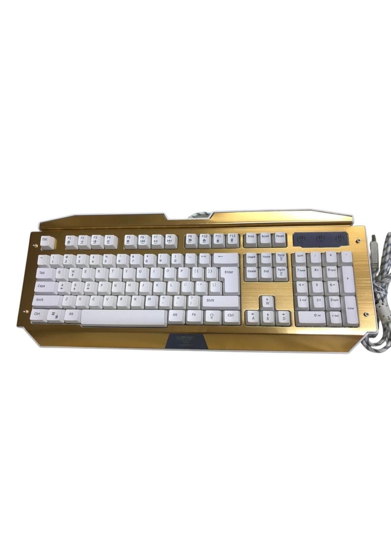 Metal USB Keyboard with RGB Backlight – English Layout - Image 1