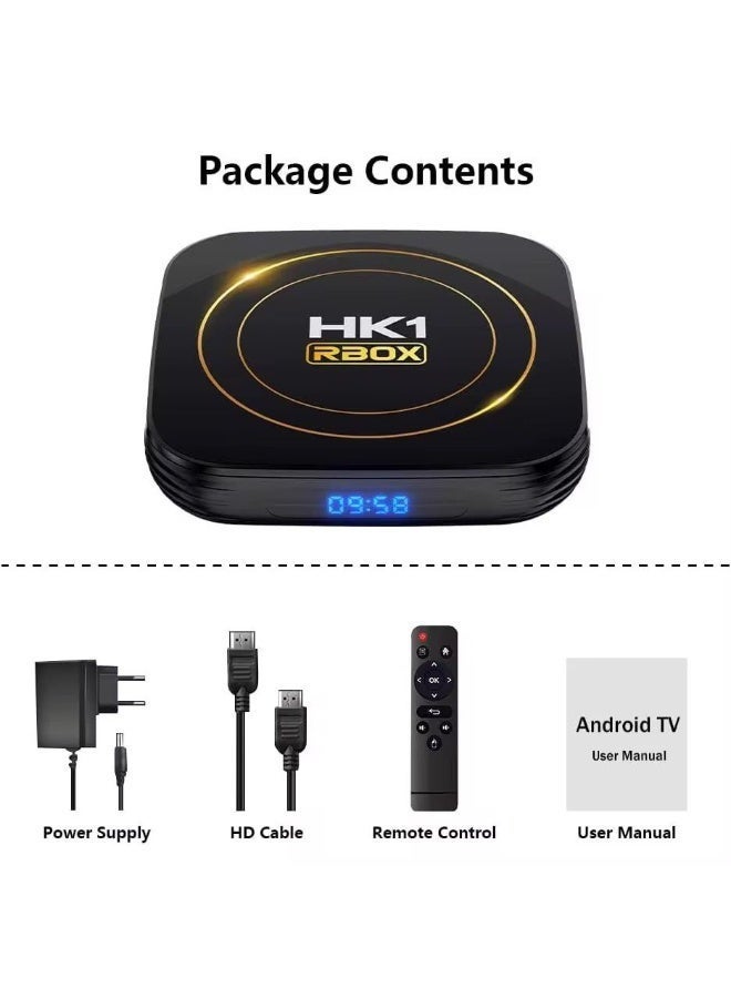 صندوق تلفزيون HK1 RBOX H8S 4GB 32GB H618 بنظام Android 12.0 وBluetooth 4.0 وWiFi مزدوج النطاق 2.4G/5G وHDR - Image 5