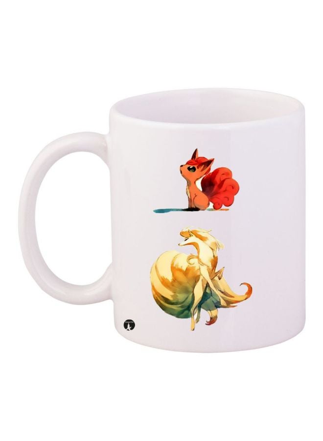 Cartoon Character Printed Coffee Mug White/Orange/Yellow 11ounce