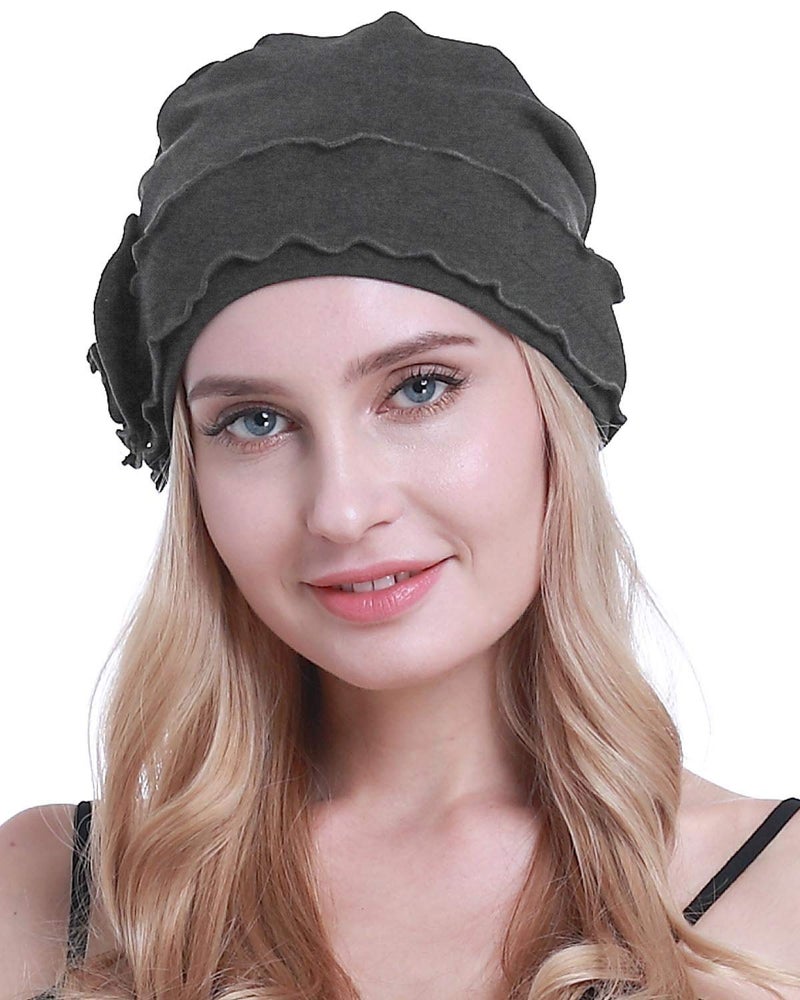 osvyo Chemo Headwear Turban Cap for Women - Cancer Beanie Hair Loss Sealed Packaging Dark Grey - Image 5