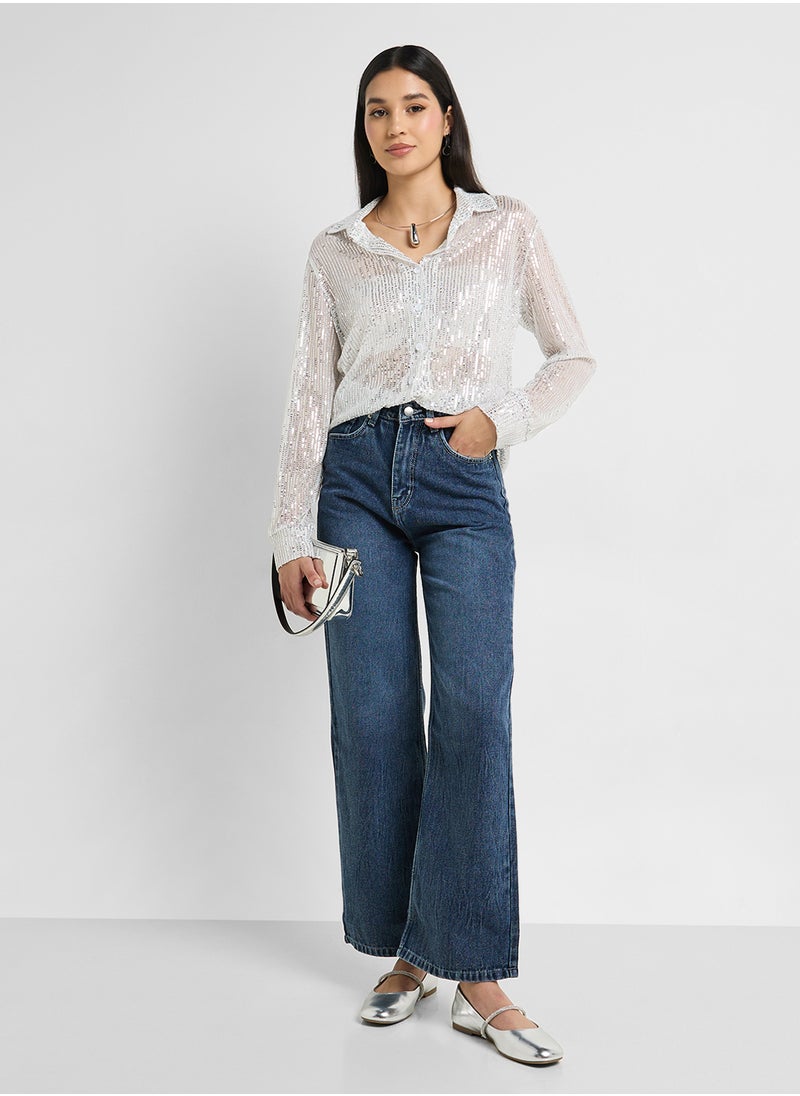 Ginger Mid Rise Wide Leg Jeans  - Image 2