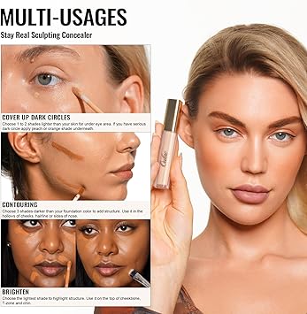 Oulac Full Coverage Light Neutral Under Eyes Concealer Corrector Multipurpose Eye Makeup Moisturising Hydrating Formula Shade N3 Light Neutral - Image 5
