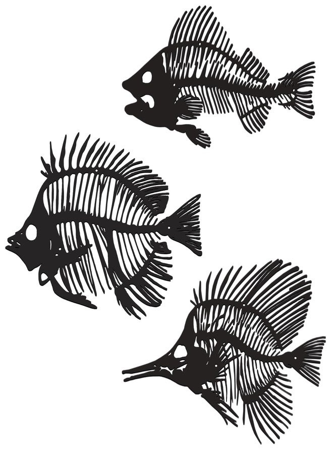 Bnesi Nautical Large Wall Decor Skeleton Fish Wall Art Fish Wall Decor for Coastal Beach House Decor Unique Nautical Wall Art for Living Room Bedroom Ocean Themed Home Decoration (Large) - Image 1