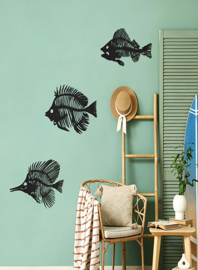 Bnesi Nautical Large Wall Decor Skeleton Fish Wall Art Fish Wall Decor for Coastal Beach House Decor Unique Nautical Wall Art for Living Room Bedroom Ocean Themed Home Decoration (Large) - Image 4