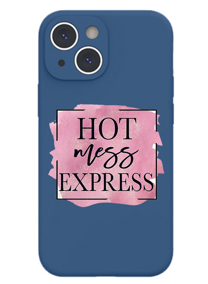 Theodor Protective Slim Fit Case Liquid Silicone Cover with Full Body Protection Anti-Scratch Shockproof Case For iPhone 14 Blue  - Hustle hit and never quit black copy - Image 1