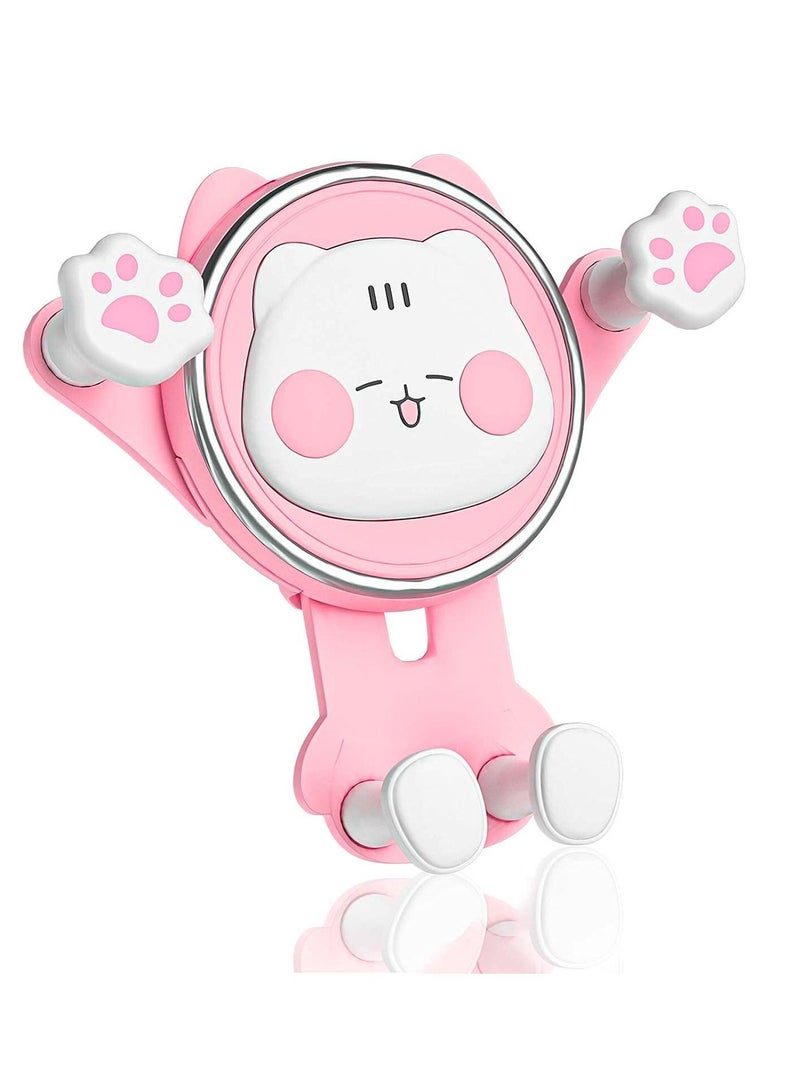 Car Phone Holder Mount, Air Vent Clip Holder Cute Cell Phone Holder for Car Compatible with 4-7 Inch Smartphone Car Accessories Pink - Image 1