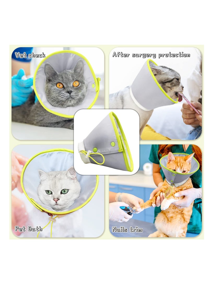 Kitten Anti-Bite Recovery Collar, soft and comfortable collar for cats - Post-operative adjustable neck shield for cats and kittens - Breathable and lightweight cat shield collar, adjustable tightness, easy to wash, gray size S - Image 2