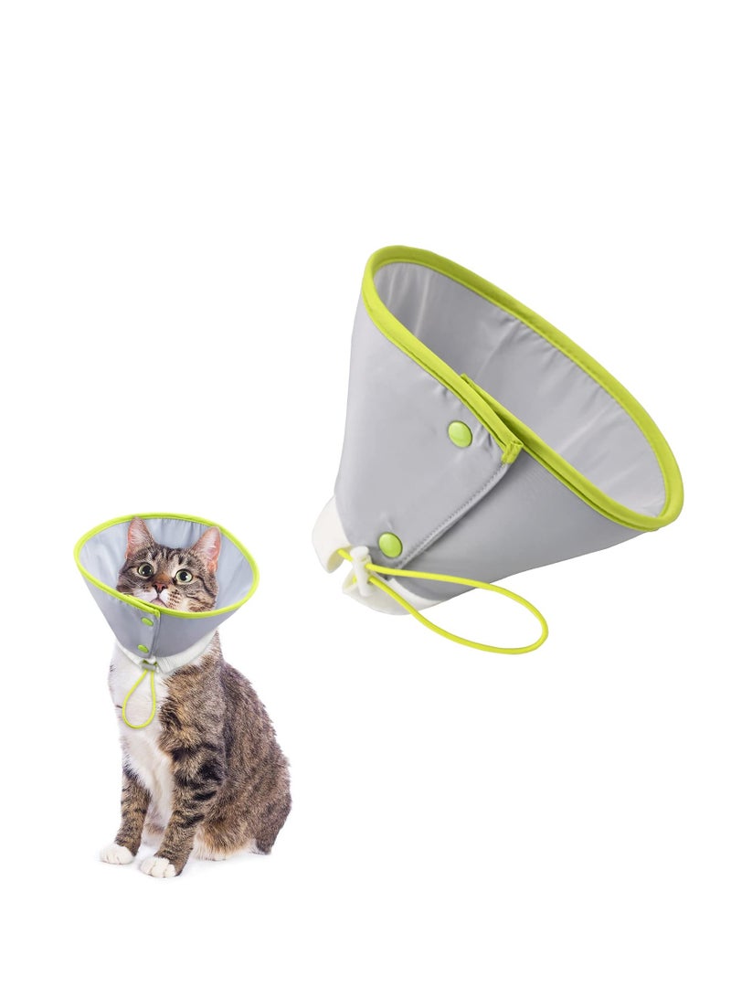 Kitten Anti-Bite Recovery Collar, soft and comfortable collar for cats - Post-operative adjustable neck shield for cats and kittens - Breathable and lightweight cat shield collar, adjustable tightness, easy to wash, gray size S - Image 1