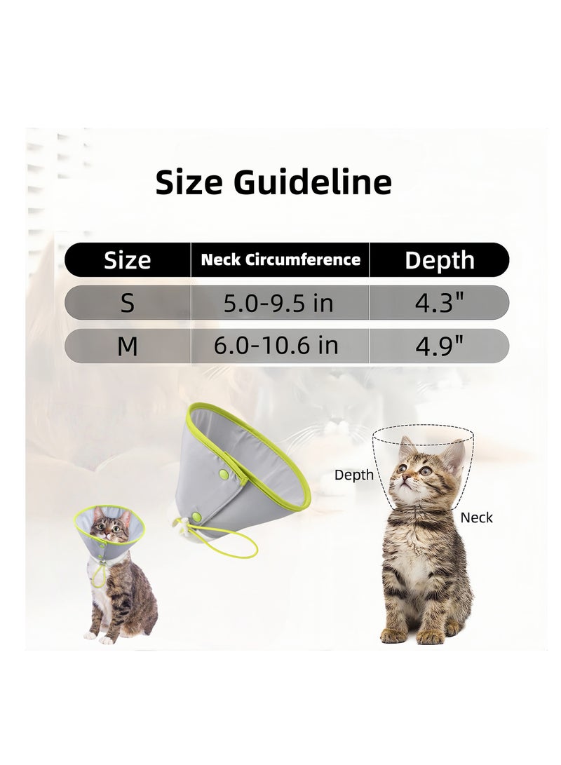 Kitten Anti-Bite Recovery Collar, soft and comfortable collar for cats - Post-operative adjustable neck shield for cats and kittens - Breathable and lightweight cat shield collar, adjustable tightness, easy to wash, gray size S - Image 5