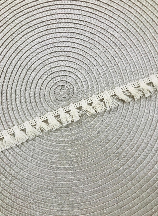 ANIDA LACE Linen Beige Matte-Finish Braided Trim, Natural Linen and Cotton Ribbon Tape Thick Cotton Ivory Glittering Knotted Braid Trim, LACE BOADER, Packing 15 MTR (Off White) - Image 4