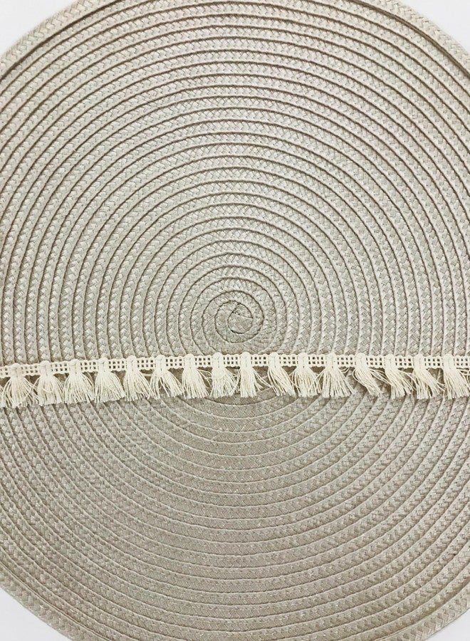 ANIDA LACE Linen Beige Matte-Finish Braided Trim, Natural Linen and Cotton Ribbon Tape Thick Cotton Ivory Glittering Knotted Braid Trim, LACE BOADER, Packing 15 MTR (Off White) - Image 5