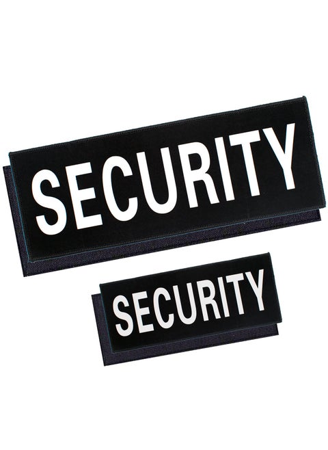 Security Hook and Loop Patch Ultra Reflective Security Patch Durable Fabric Patches for Men Vest Jacket Carrier Gear Bag Hat Black 2 Pack
