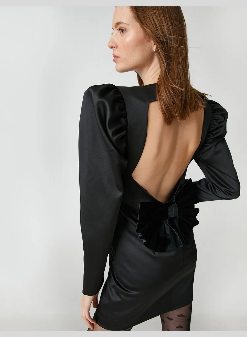 KOTON Backless Satin Mini Party Dress