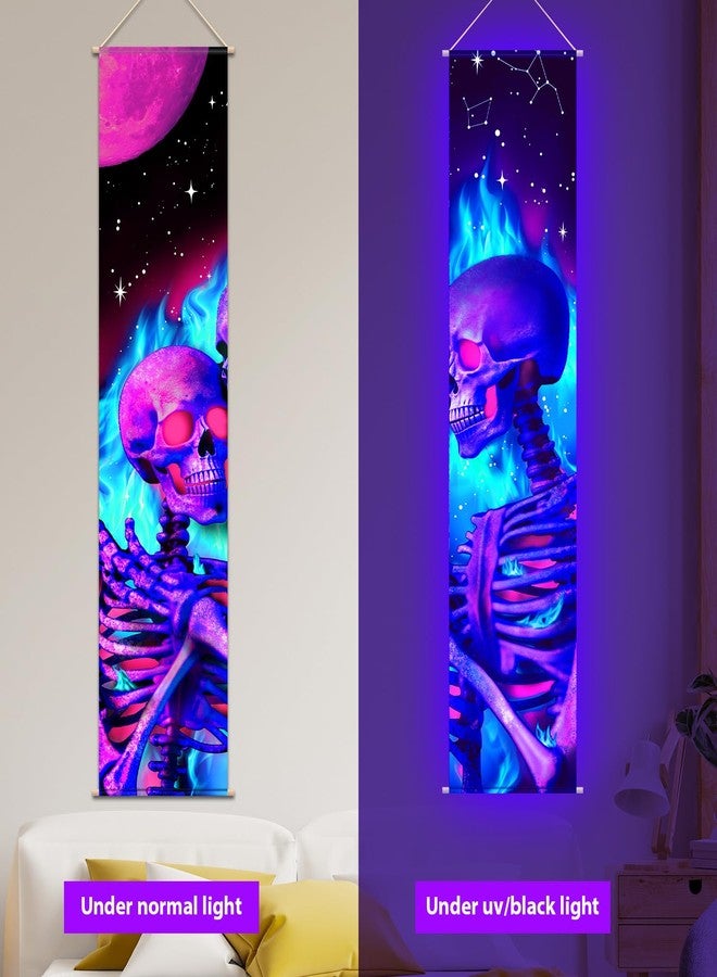 Tiamon 2 Pieces Black Light Art Wall Decor Trippy Blacklight Tapestry UV Reactive Tapestry Poster Banner Aesthetic Room Hanging Backdrop for Hippie Bedroom Home Halloween Decoration - Image 3