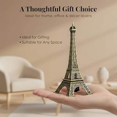 HindCraft Home Decor Eiffel Tower Showpiece – 15cm Metal Paris Replica for Home Décor, Elegant Decorative Statue for Living Room, Office, Bedroom for Travelers, Souvenir Collectors, & Housewarming - Image 5