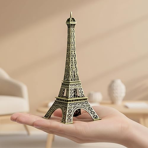 HindCraft Home Decor Eiffel Tower Showpiece – 15cm Metal Paris Replica for Home Décor, Elegant Decorative Statue for Living Room, Office, Bedroom for Travelers, Souvenir Collectors, & Housewarming - Image 1