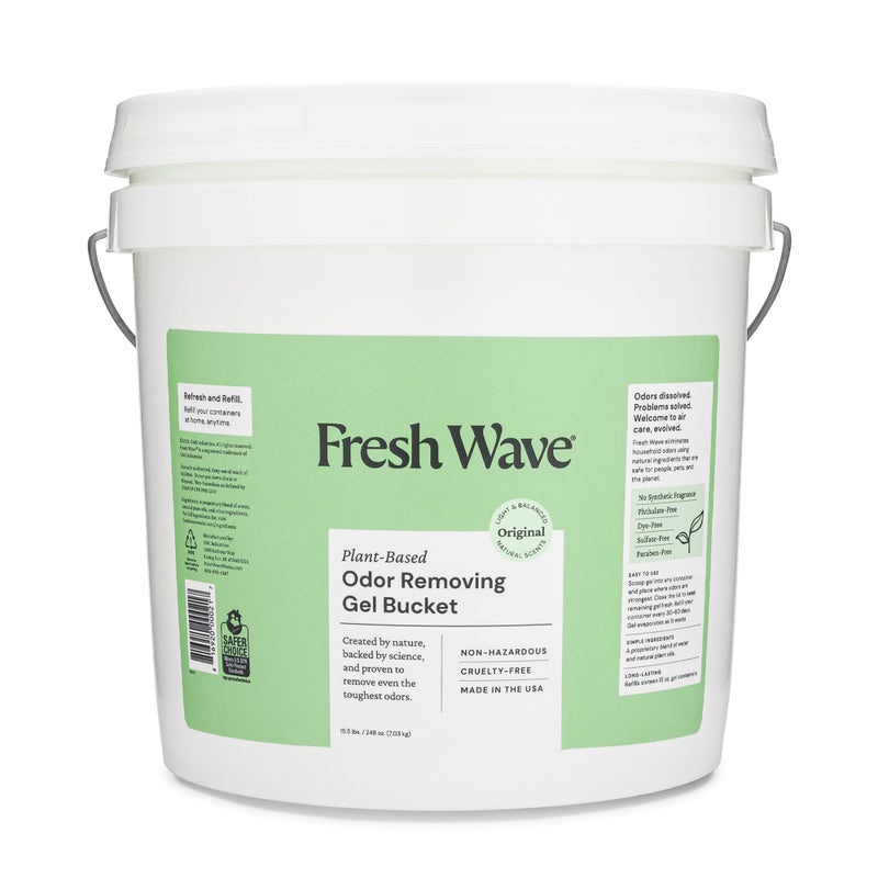 Fresh Wave Odor Removing Gel Bucket 155 lb 248 oz Original Scent Refill  Odor Absorbers for Home Safer Odor Relief Natural PlantBased Odor Eliminator For Cooking Trash  Pets