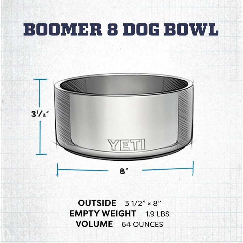 YETI Boomer 8, Stainless Steel, Non-Slip Dog Bowl, Holds 64 Ounces, Ultramarine Violet - Image 4