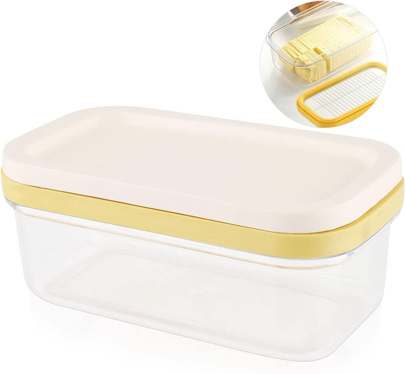 cheekyglo Butter Dish with Seal Cover and Cutter for Refrigerator Table Countertop, 6.7 X 3.9 X 2.8 in - Image 1
