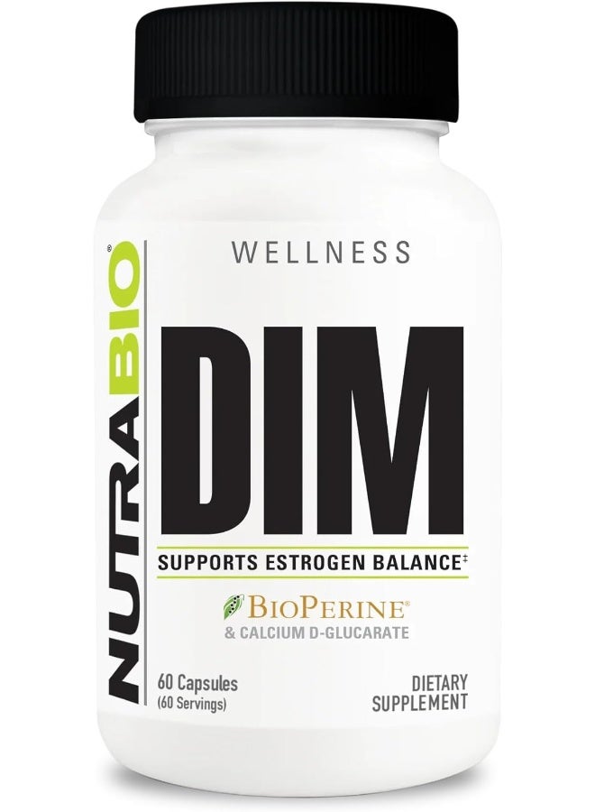 نوترا بايو مكمل DIM، يدعم توازن الإستروجين، 100 ملجم - 60 كبسولة نباتية - Image 1