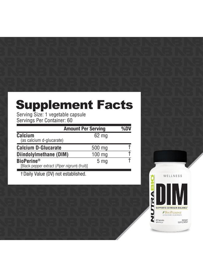 نوترا بايو مكمل DIM، يدعم توازن الإستروجين، 100 ملجم - 60 كبسولة نباتية - Image 2