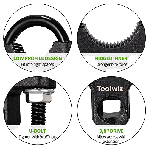 Toolwiz Inner Tie Rod Removal Tool - 3/8” inch Universal Low Profile Tool 30-42mm with Non-Slip Teeth for Easy Inner Rod Removal and Installation, U-Wrench for Car Truck Vehicle Automotive Repair - Image 2
