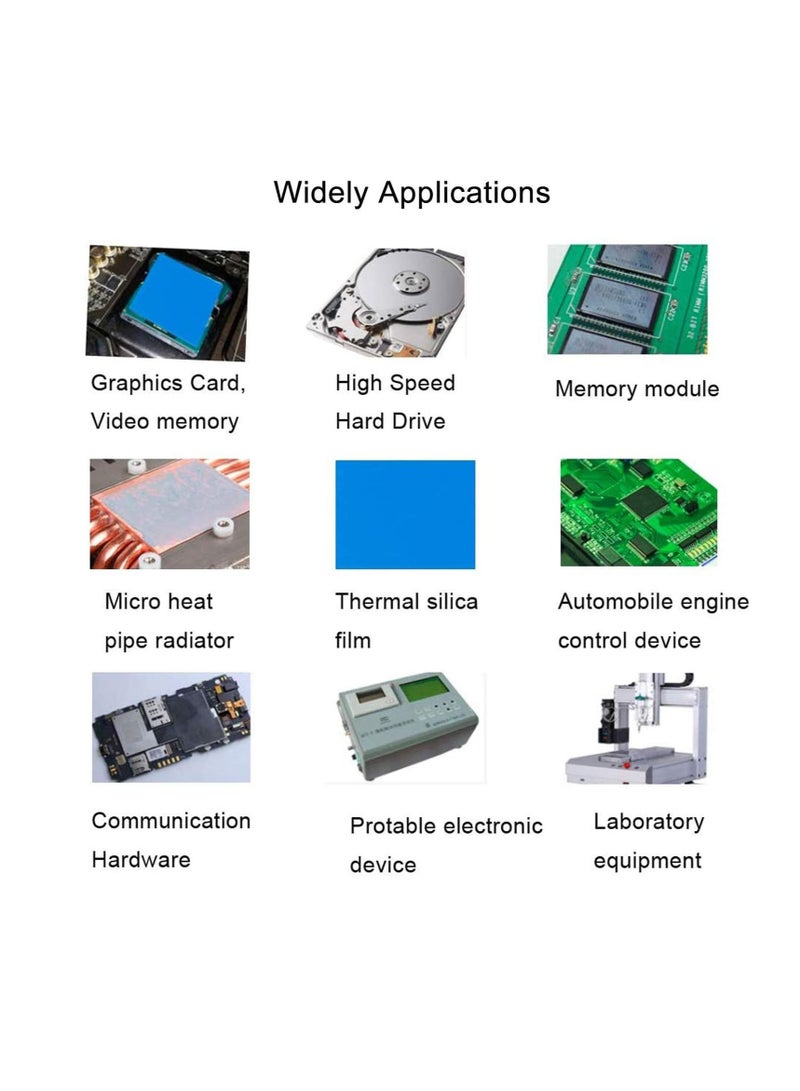 Captaintech Cooling Thermal Pad,  Blue Soft Silicone Thermal Conductive Pads Heatsink IC Chipset Fit for Northbridge SSD CPU GPU LED Cooling Soft insulating gasket silicone thermal pad (100pcs 10x10x1mm) KSA | Ri - Image 5