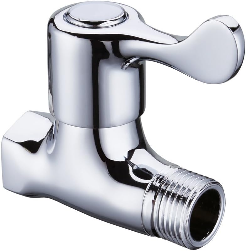 Weirun Shower Head Shut Off Valve,Flow Water Shower Head with Valve,Bathroom Hose Shut Off Valves Water Pressure Regulator, Polished Chrome - Image 1