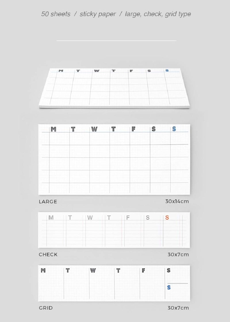 JSTORY Sticky Planner Adhesive Paper Note Columnar Scheduler Organizer To-do One Size Large White - Image 3
