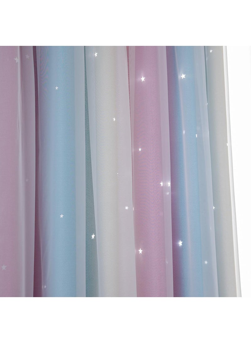 general 2-Piece Hollow Out Stars Blackout Outdoor Curtains - Image 2