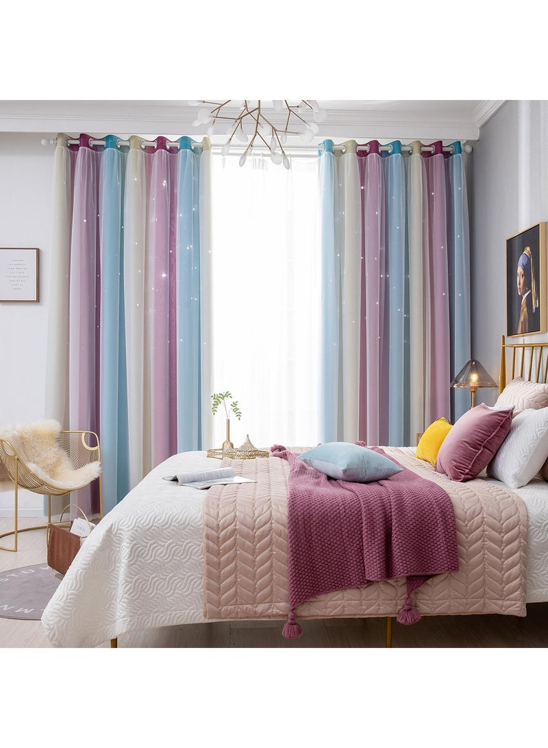 general 2-Piece Hollow Out Stars Blackout Outdoor Curtains - Image 4