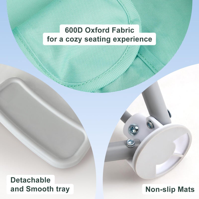 Tiny Marvels Portable Booster Seat, Foldable Baby High Chair with Removable Tray, Safety Harness & Carry Bag â€“ for Toddlers Ages 6M-3Y, Ideal for Dining, Travel, Camping & Family Time - Image 3