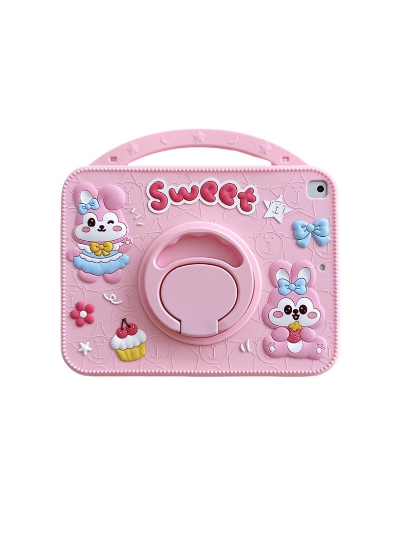 Cute Cartoon iPad Case for 10.2-inch (2019/2020/2021) with 360° Rotating Stand and Silicone Shockproof Cover - Image 1