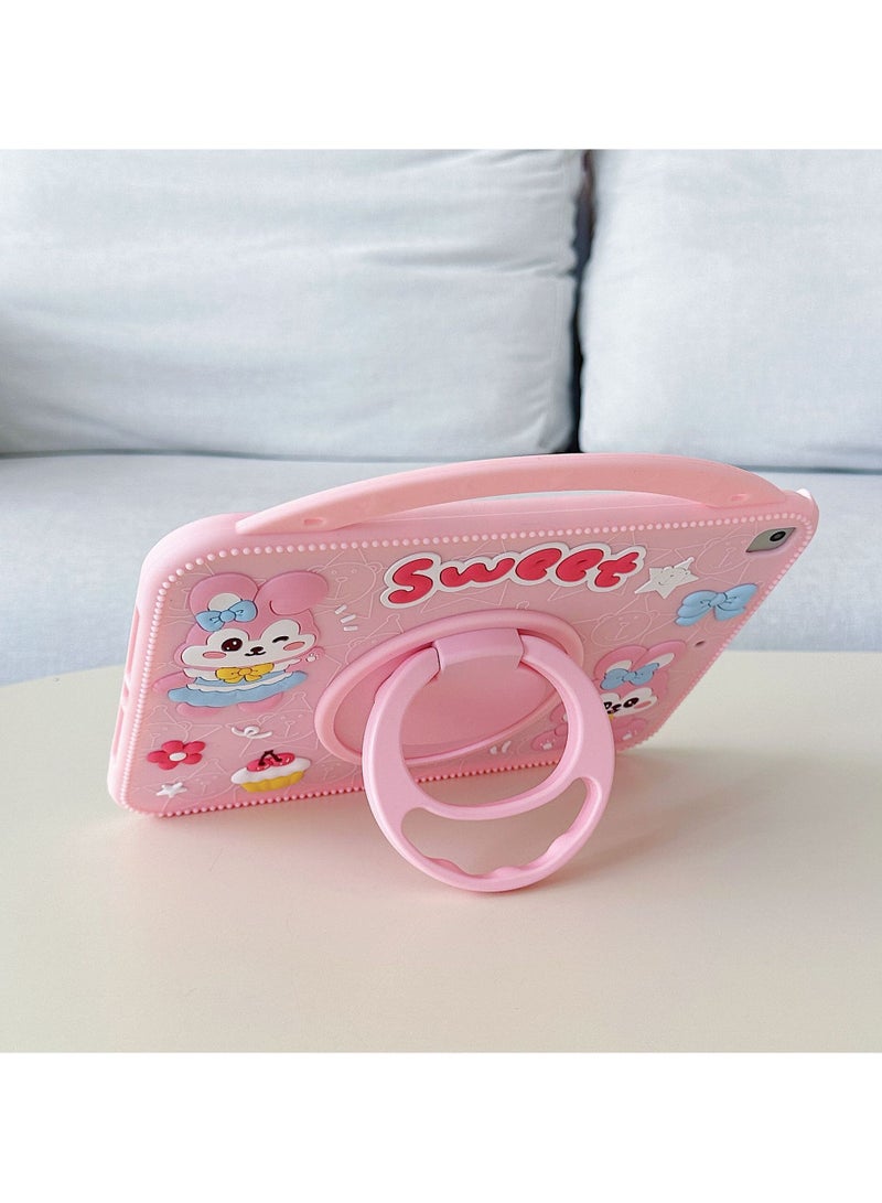 Cute Cartoon iPad Case for 10.2-inch (2019/2020/2021) with 360° Rotating Stand and Silicone Shockproof Cover - Image 2
