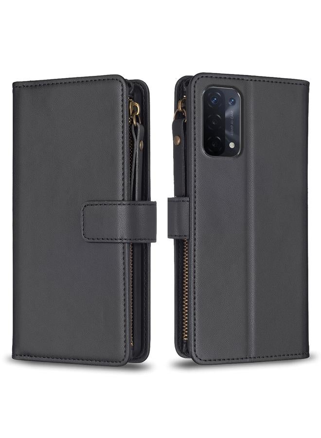 erorex Case For OPPO A74 5G / A93 5G / A54 5G 9 Card Slots Zipper Wallet Leather Flip Phone Case - Image 1