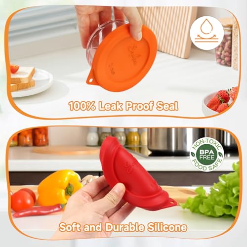 Sophico 1 Cup Round Silicone Storage Cover Lids Replacement for Anchor Hocking and Pyrex 7202-PC Glass Bowls (Container not Included) (Mix - 4 pack) - Image 4
