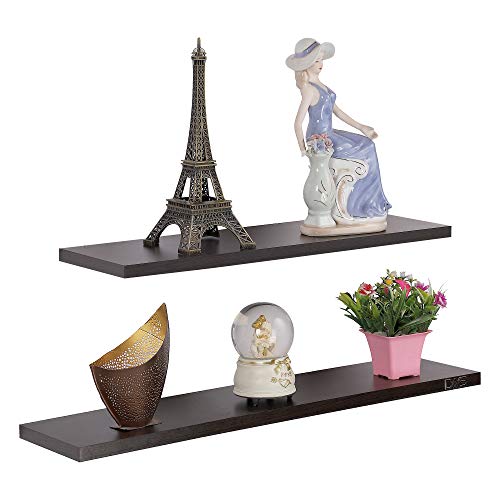 DAS Contemporary Style Wall Mounted Engineered Wood Wall Décorative Shelf/Shelves Display Rack for Living Room (Set of 2)- Zaina - Image 2