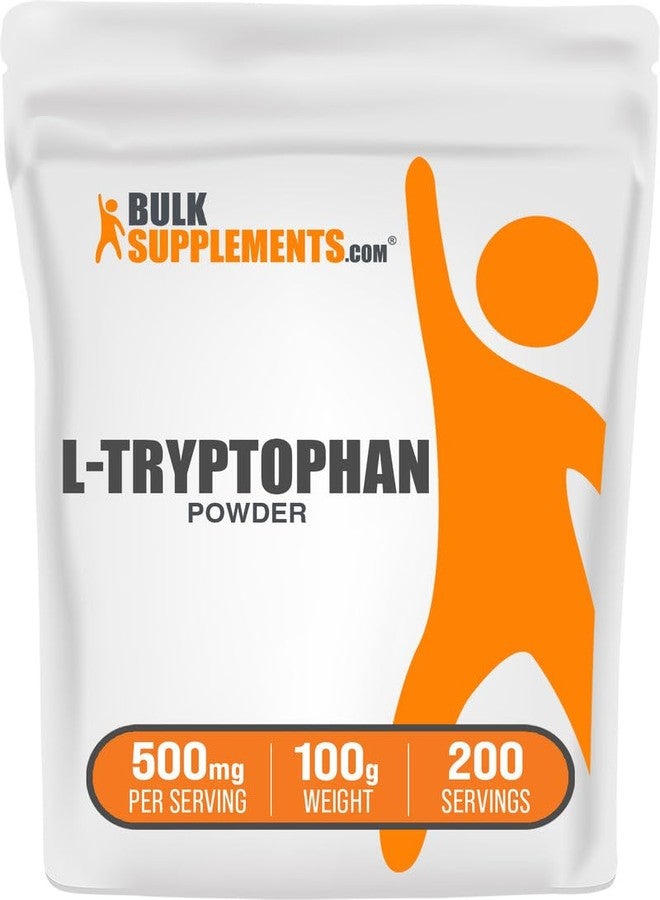 بالك سابلمنتس مسحوق إل-تريبتوفان من BulkSupplements.com - مكمل تريبتوفان، مكمل أحماض أمينية - خالٍ من الغلوتين، 500 ملغ لكل حصة، 100 غرام (3.5 أونصة) (عبوة واحدة) - Image 1