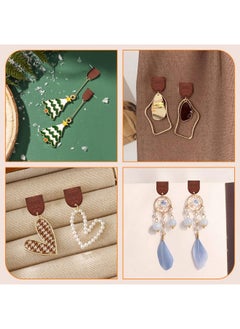 Oubaka 60Pcs Wooden Stud Earrings Posts With Loop For Jewelry Making,Half-Oval Wood Earrings Posts Earring Findings Earring Pin Studs With 100Pcs Ear Backs For Diy Earring Making  - Image 4