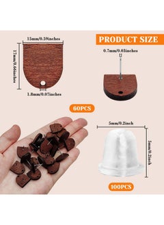 Oubaka 60Pcs Wooden Stud Earrings Posts With Loop For Jewelry Making,Half-Oval Wood Earrings Posts Earring Findings Earring Pin Studs With 100Pcs Ear Backs For Diy Earring Making  - Image 1