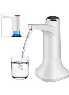 Generic Portable Water Dispenser, 2 in 1 Drinking Water Pump with Base, Universal Pump for 5 Gallon Water Jugs Bottles, Suitable for Home Office Outdoor (Silver White)  - Image 1