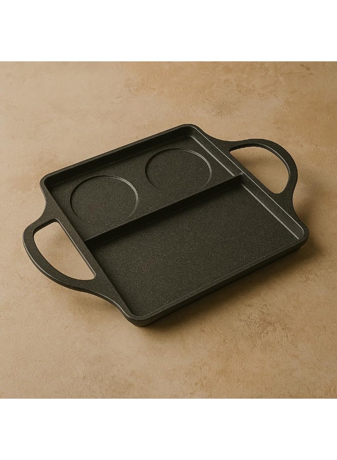 BS B&S BB Burger Flat Grill Pan 40x24cm – Cast Aluminum Non-Stick Griddle for Gas & BBQ - Image 2