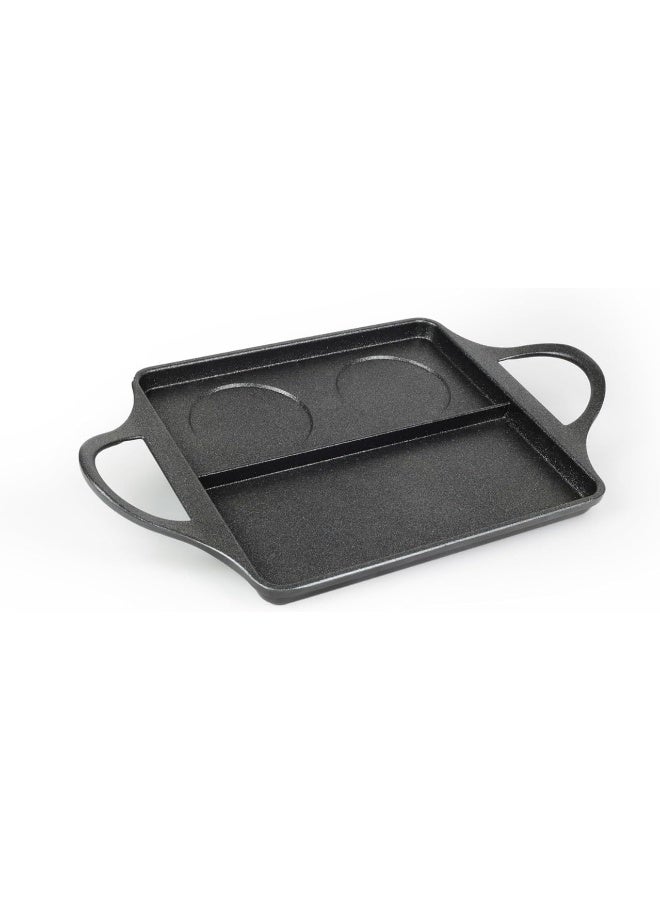 BS B&S BB Burger Flat Grill Pan 40x24cm – Cast Aluminum Non-Stick Griddle for Gas & BBQ - Image 5