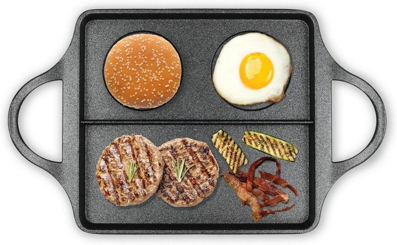 BS B&S BB Burger Flat Grill Pan 40x24cm – Cast Aluminum Non-Stick Griddle for Gas & BBQ - Image 3